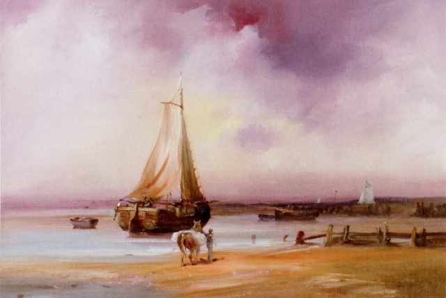 Ethereal skies along the Holderness Coast. Oil painting by Stewart Taylor