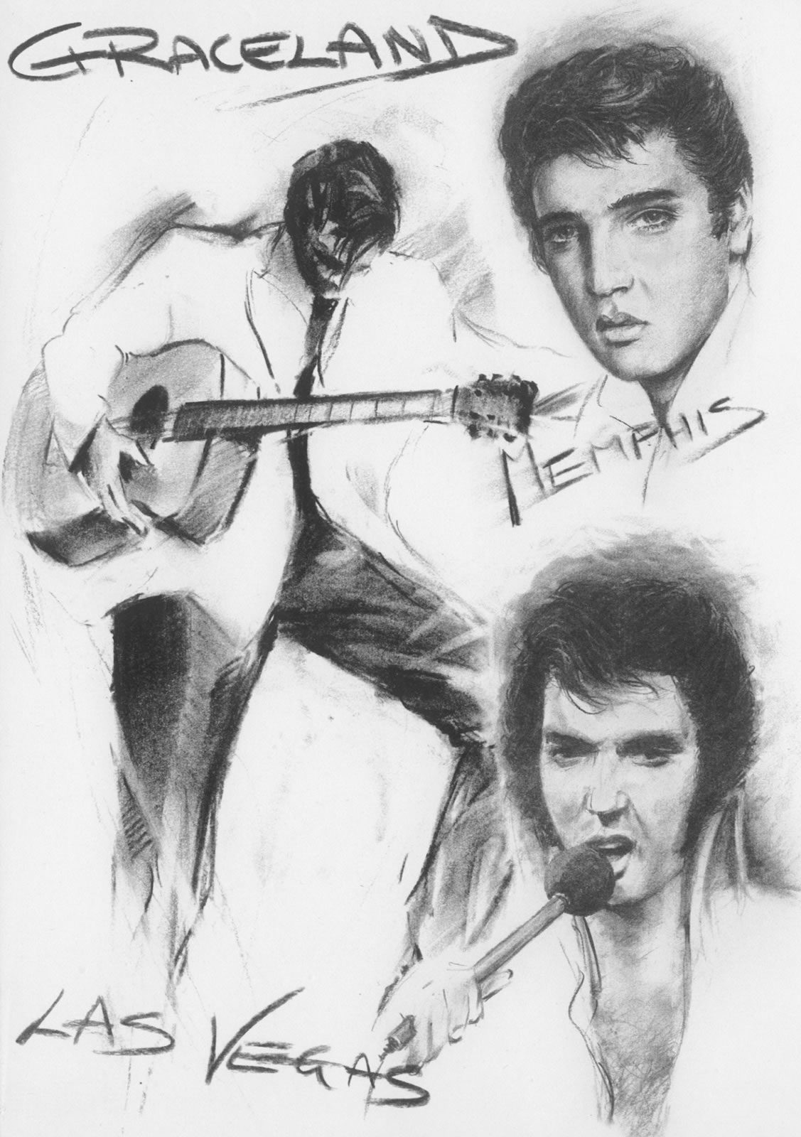 Elvis from an original charcoal by Stewart Taylor