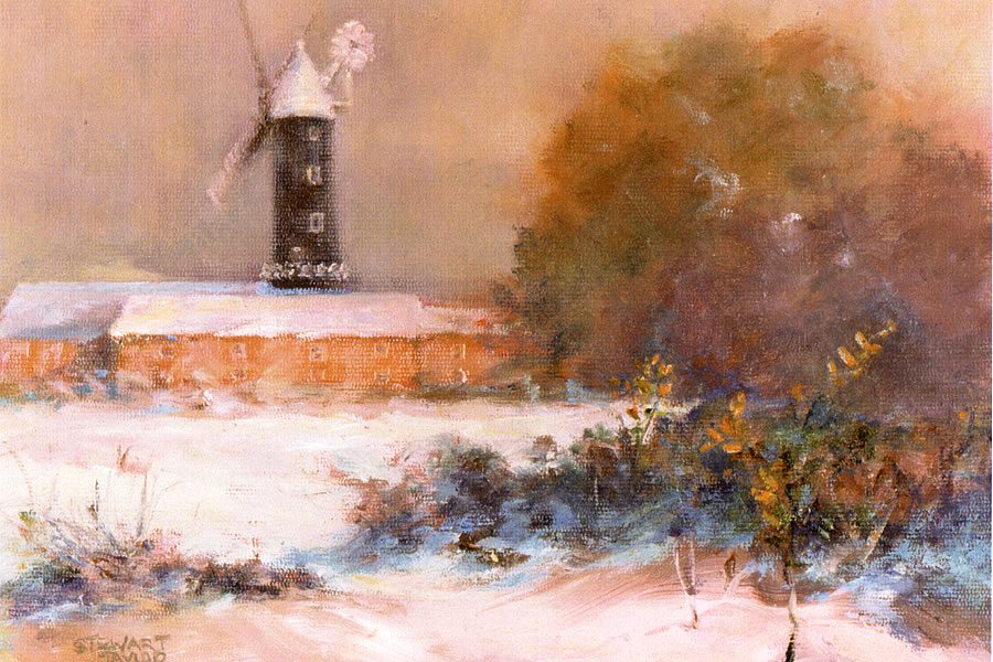 Oil painting of winter landscape by Stewart Taylor