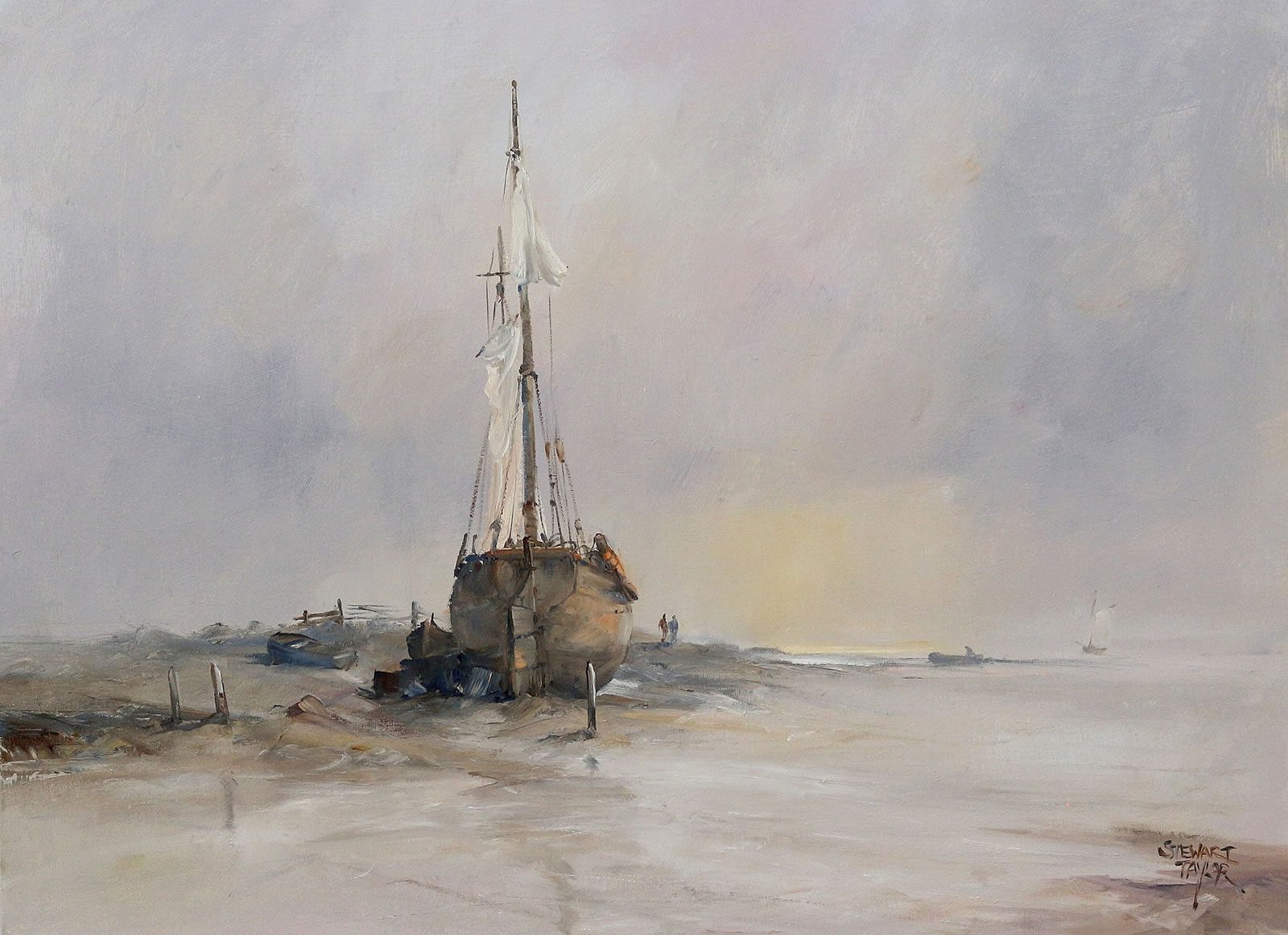 Romantic maritime landscape painting by East Yorkshire artist Stewart Taylor