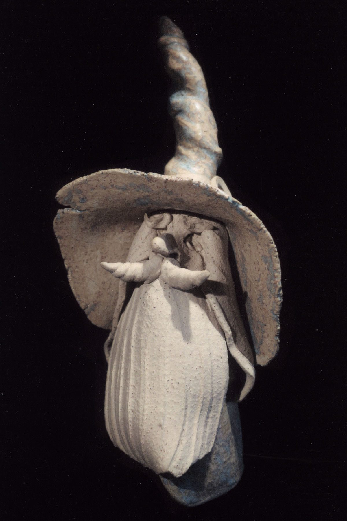 Stoneware character sculpture of Gandalf by East Yorkshire sculptor Stewart Taylor