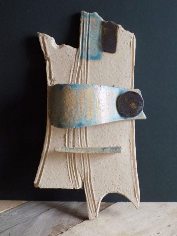Contemporary stoneware wall holder by East Yorkshire ceramicist Stewart Taylor