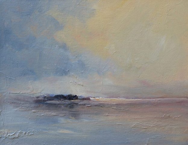 Minimalist landscape in oils by Stewart Taylor